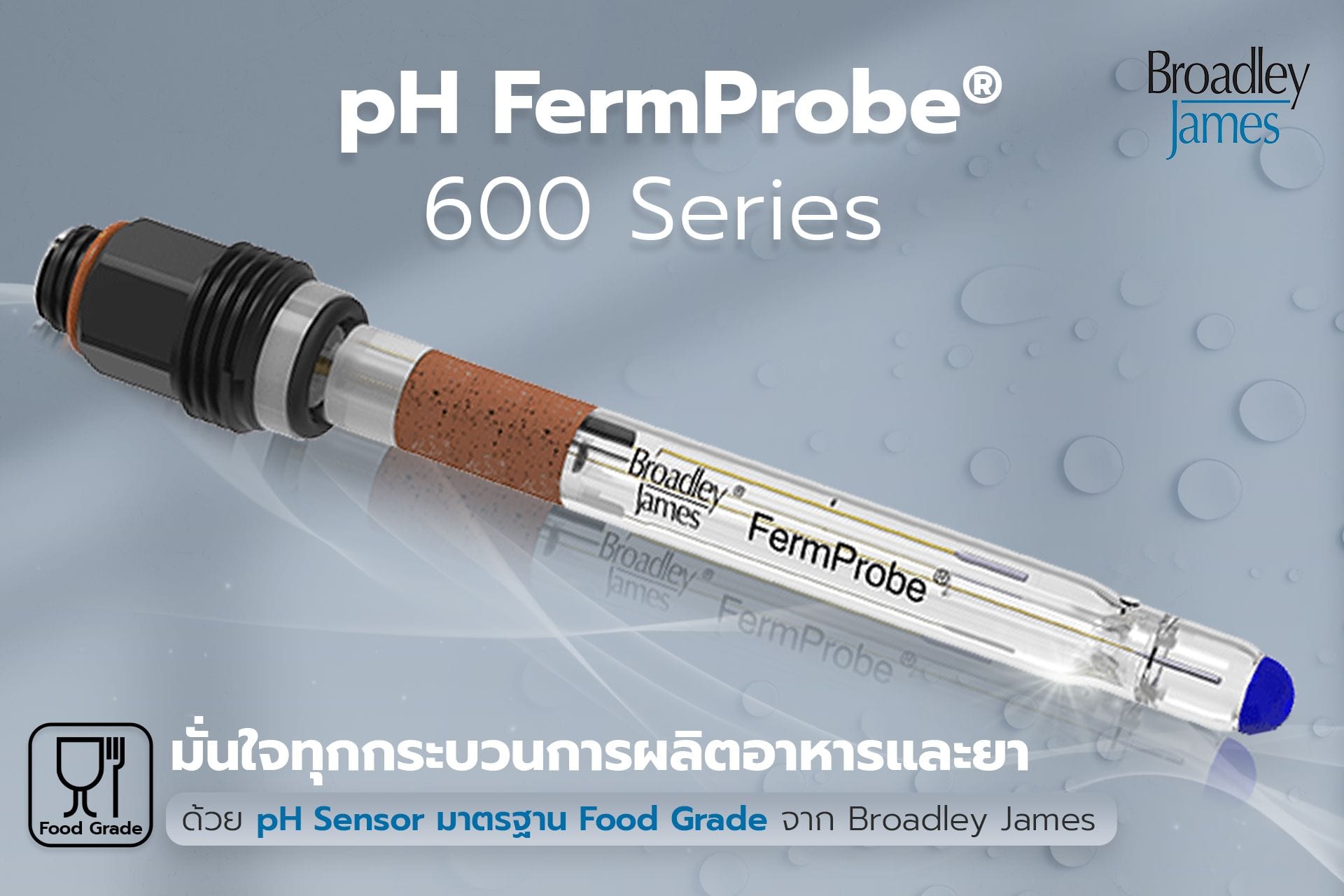 มองหา pH sensor มาตรฐาน Food Grade มองหา Broadley James