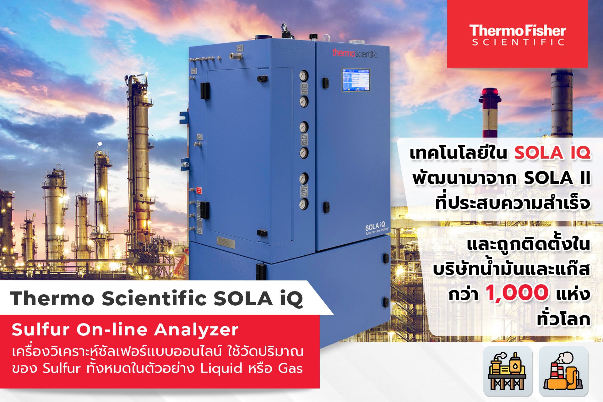 SOLA iQ เครื่ืองวัดปริมาณซัลเฟอร์เเบบออนไลน์ เเบรนด์ Thermo Scientific